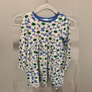 Hanna Andersson Blue and Cream Floral Dress